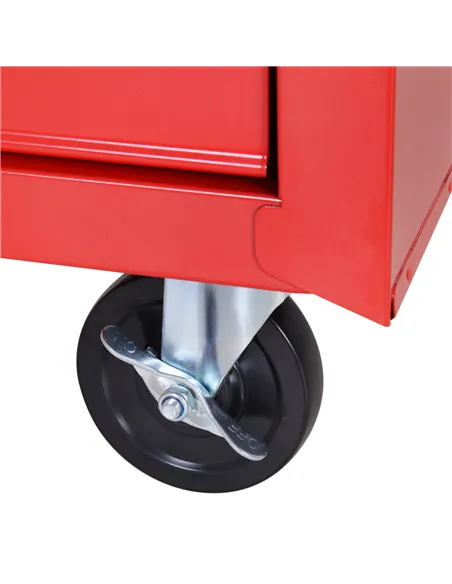 DURHAND 5-Drawer Lockable Tool Storage Cabinet with Wheels, Handle, 2 Keys, Steel Home Work DIY Workshop Chest, Garage Equipment