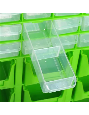 DURHAND Plastic 39 Drawer Parts Organiser Wall Mount Storage Cabinet Garage Small Nuts Bolts Tool Clear