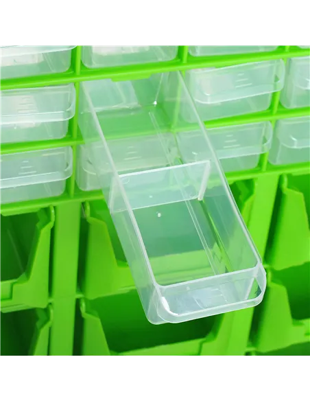 DURHAND Plastic 39 Drawer Parts Organiser Wall Mount Storage Cabinet Garage Small Nuts Bolts Tool Clear