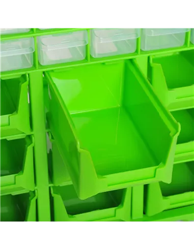 DURHAND Plastic 39 Drawer Parts Organiser Wall Mount Storage Cabinet Garage Small Nuts Bolts Tool Clear