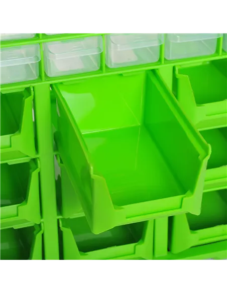 DURHAND Plastic 39 Drawer Parts Organiser Wall Mount Storage Cabinet Garage Small Nuts Bolts Tool Clear