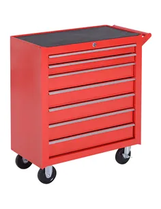 DURHAND 7-Drawer Rolling Tool Chest on Wheels, Lockable Tool Cabinet with Side Handle, Metal Tool Box Trolley for Garage, Worksh
