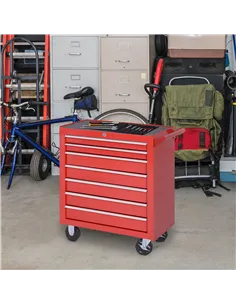 DURHAND 7-Drawer Rolling Tool Chest on Wheels, Lockable Tool Cabinet with Side Handle, Metal Tool Box Trolley for Garage, Worksh 2