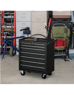 DURHAND 7-Drawer Rolling Tool Chest on Wheels, Lockable Tool Cabinet with Side Handle, Metal Tool Box Trolley for Garage, Worksh 2