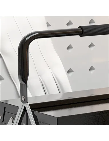 DURHAND 3 Tier Metal Toolbox, 5 Tray Professional Portable Tool Box with Carry Handle for Workshop, 56cmx20cmx34cm, Black