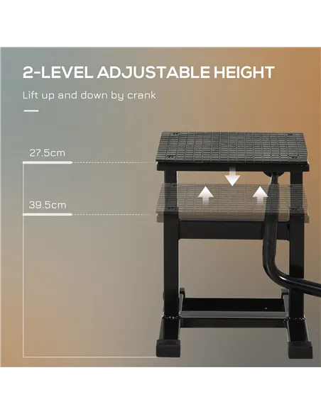 DURHAND Steel Motorbike Jack Lift, 27.5 / 39.5 H cm - Black