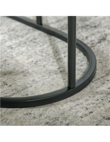HOMCOM Marble-Effect Nest of Tables - Black/White