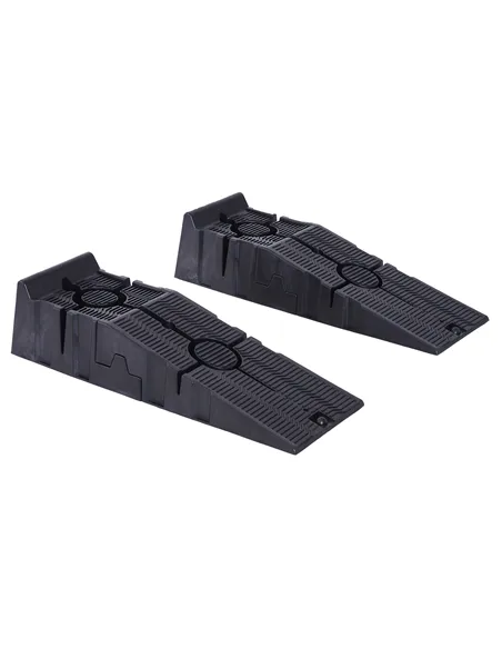 DURHAND 2 Pieces Car Ramps Heavy Duty 2.5 Ton Motorhome Levelling Ramps, Plastic Garage Workshop Car Lift, Portable Automotive V