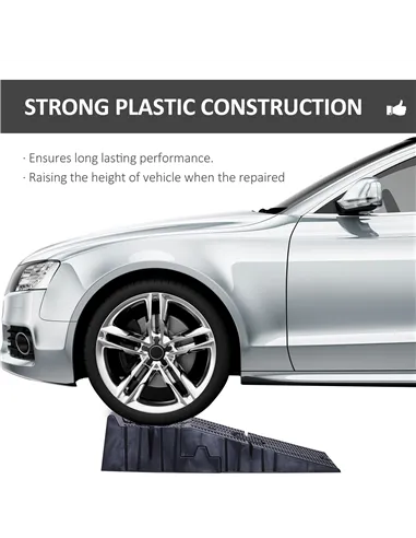 DURHAND 2 Pieces Car Ramps Heavy Duty 2.5 Ton Motorhome Levelling Ramps, Plastic Garage Workshop Car Lift, Portable Automotive V