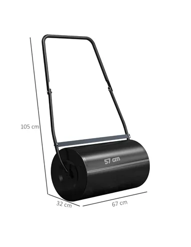 DURHAND Heavy Duty Garden Lawn Roller Push Tow Water Sand Filled 46L Equipment Manual Push Rolling Drum