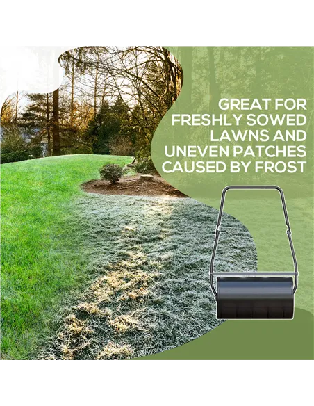 DURHAND Heavy Duty Garden Lawn Roller Push Tow Water Sand Filled 46L Equipment Manual Push Rolling Drum