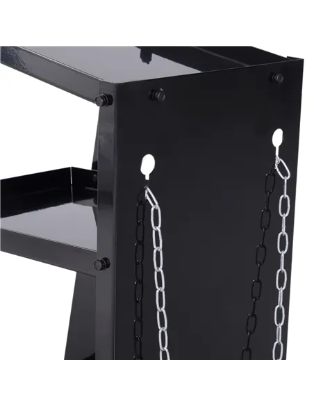DURHAND Welding Cart Welder Trolley Garage for Gas Bottles w/ Safety Chain, Wheels, Black