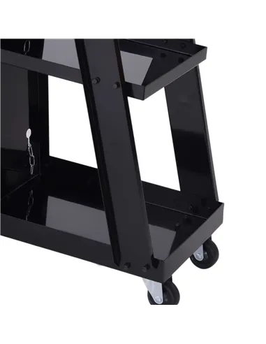 DURHAND Welding Cart Welder Trolley Garage for Gas Bottles w/ Safety Chain, Wheels, Black