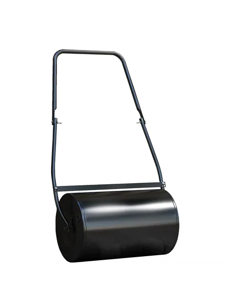 DURHAND 38L Heavy Duty Water or Sand Filled Garden Steel Lawn Roller Drum Φ50cm Black