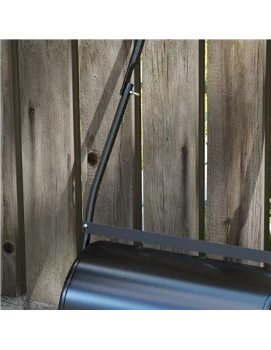 DURHAND 38L Heavy Duty Water or Sand Filled Garden Steel Lawn Roller Drum Φ50cm Black