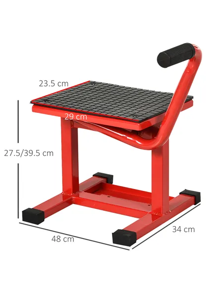 DURHAND Steel Motorbike Jack Lift, 27.5 / 39.5 H cm - Red