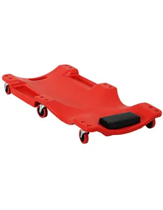 DURHAND Mechanic Vehicle Creeper, Under-Car Rolling Crawler Board, with Headrest, Wheels, Red