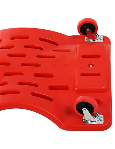 DURHAND Mechanic Vehicle Creeper, Under-Car Rolling Crawler Board, with Headrest, Wheels, Red