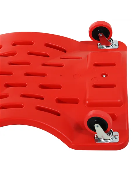 DURHAND Mechanic Vehicle Creeper, Under-Car Rolling Crawler Board, with Headrest, Wheels, Red