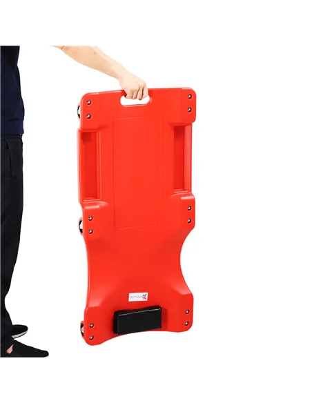 DURHAND Mechanic Vehicle Creeper, Under-Car Rolling Crawler Board, with Headrest, Wheels, Red