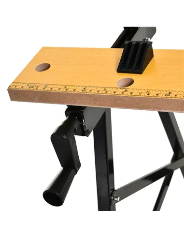 DURHAND 4-in-1 Work Bench, Folding Clamp Table w/ 4 Adjustable Clamping Pegs for DIY Home Garage, Black