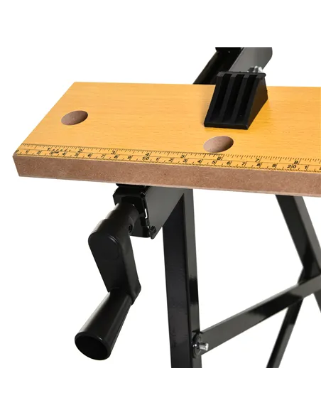 DURHAND 4-in-1 Work Bench, Folding Clamp Table w/ 4 Adjustable Clamping Pegs for DIY Home Garage, Black