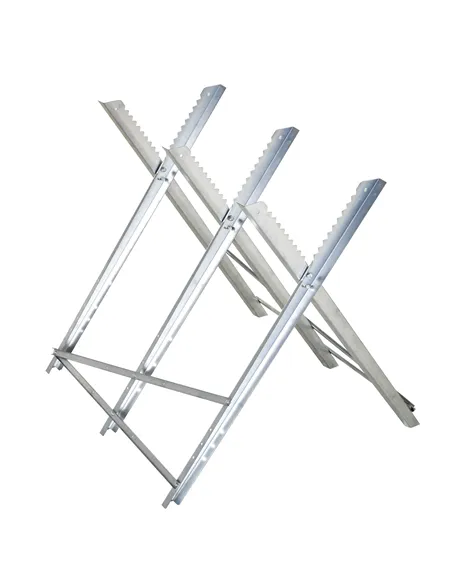DURHAND Portable Sawhorse Heavy Duty Steel Adjustable Work Support, Foldable Sawhorse Stand 100 kg Weight Capacity, Silver Tone