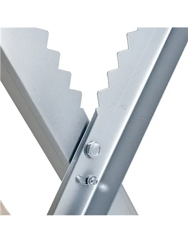 DURHAND Portable Sawhorse Heavy Duty Steel Adjustable Work Support, Foldable Sawhorse Stand 100 kg Weight Capacity, Silver Tone