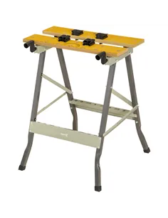 DURHAND 4-in-1 Work Bench, Folding Clamp Table w/ 4 Adjustable Clamping Pegs for DIY Home Garage, Grey