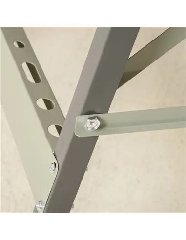 DURHAND 4-in-1 Work Bench, Folding Clamp Table w/ 4 Adjustable Clamping Pegs for DIY Home Garage, Grey