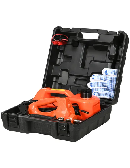 DURHAND 5 Ton Electric Car Jack Kit with 12V Auto Car Floor Jack, Impact Wrench, 15.5-45cm Tyre Lift Emergency Tyre Repair Kit w