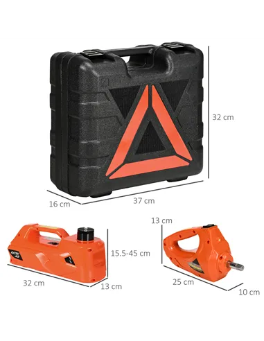 DURHAND 5 Ton Electric Car Jack Kit with 12V Auto Car Floor Jack, Impact Wrench, 15.5-45cm Tyre Lift Emergency Tyre Repair Kit w