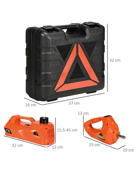 DURHAND 5 Ton Electric Car Jack Kit with 12V Auto Car Floor Jack, Impact Wrench, 15.5-45cm Tyre Lift Emergency Tyre Repair Kit w