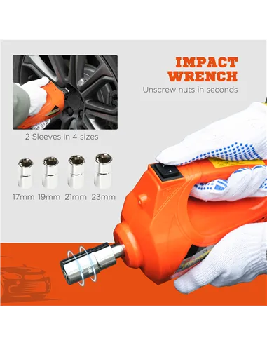 DURHAND 5 Ton Electric Car Jack Kit with 12V Auto Car Floor Jack, Impact Wrench, 15.5-45cm Tyre Lift Emergency Tyre Repair Kit w