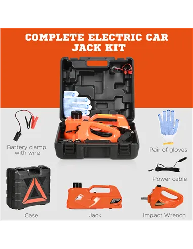DURHAND 5 Ton Electric Car Jack Kit with 12V Auto Car Floor Jack, Impact Wrench, 15.5-45cm Tyre Lift Emergency Tyre Repair Kit w