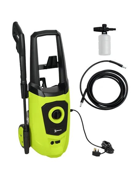 DURHAND 1800W High Pressure Washer, 150 Bar Pressure, 510 L/h Flow, High-Performance Portable Power Jet Wash Cleaner Green