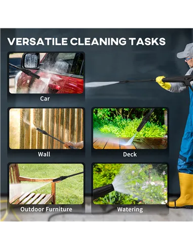 DURHAND 1800W High Pressure Washer, 150 Bar Pressure, 510 L/h Flow, High-Performance Portable Power Jet Wash Cleaner Blue