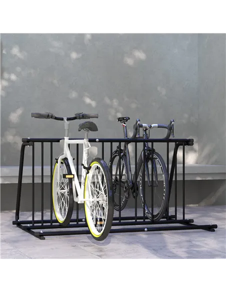 DURHAND Bike Stand, Double-sided Bike Rack Floor Stand for 6 Bicycles, Kids/Mountain/Road Bikes Garage Indoor Outdoor Use