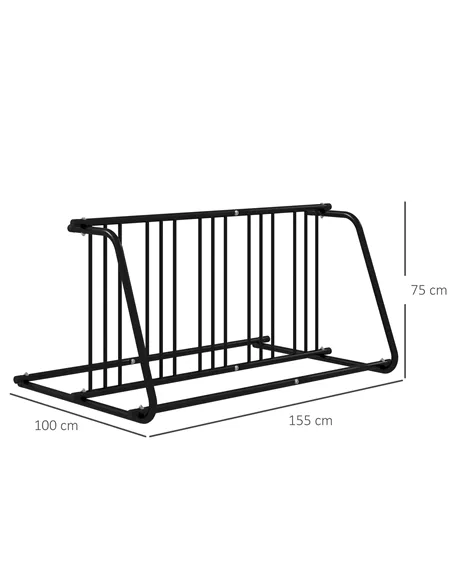 DURHAND Bike Stand, Double-sided Bike Rack Floor Stand for 6 Bicycles, Kids/Mountain/Road Bikes Garage Indoor Outdoor Use