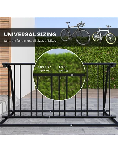 DURHAND Bike Stand, Double-sided Bike Rack Floor Stand for 6 Bicycles, Kids/Mountain/Road Bikes Garage Indoor Outdoor Use