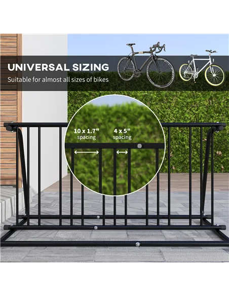 DURHAND Bike Stand, Double-sided Bike Rack Floor Stand for 6 Bicycles, Kids/Mountain/Road Bikes Garage Indoor Outdoor Use
