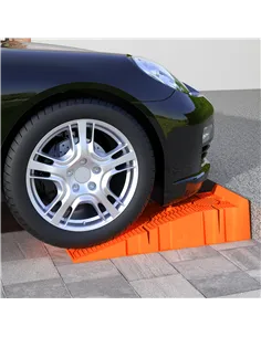 DURHAND 2 Pieces Car Ramps Heavy Duty 2.5 Ton Motorhome Levelling Ramps, Plastic Garage Workshop Car Lift, Portable Automotive V 2
