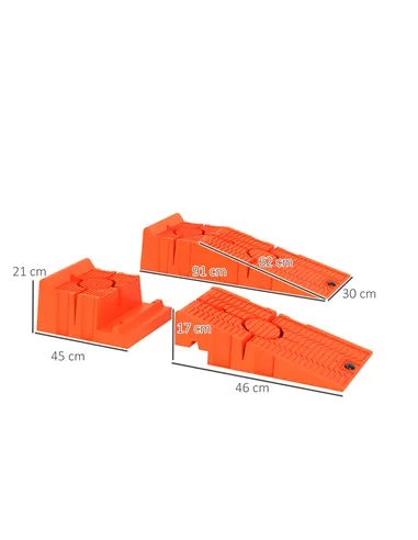 DURHAND 2 Pieces Car Ramps Heavy Duty 2.5 Ton Motorhome Levelling Ramps, Plastic Garage Workshop Car Lift, Portable Automotive V