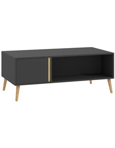 HOMCOM Coffee Table for Living Room, Modern Centre Table with Storage Compartments and Cabinets, Rectangular Side Table, 115x 58