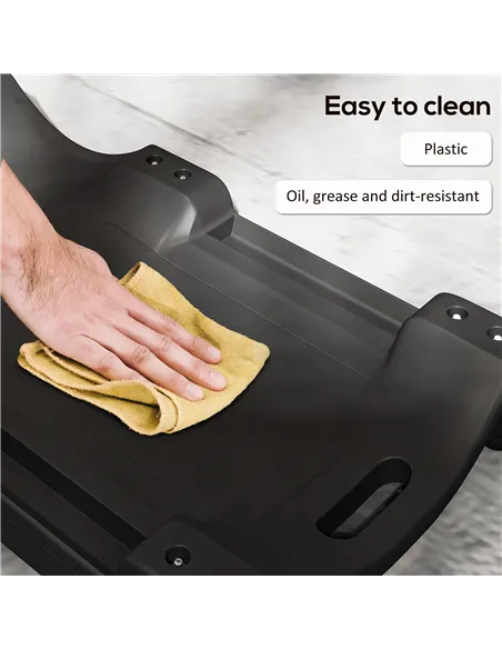 DURHAND Mechanic Vehicle Creeper, Under-Car Rolling Crawler Board, with Headrest, Wheels, Black