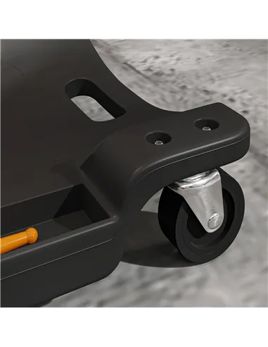 DURHAND Mechanic Vehicle Creeper, Under-Car Rolling Crawler Board, with Headrest, Wheels, Black