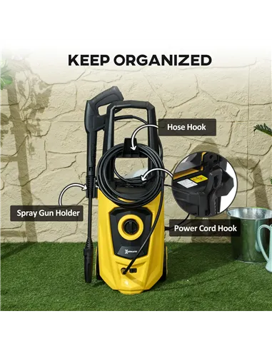 DURHAND 1800W High Pressure Washer, 150 Bar Pressure, 510 L/h Flow, High-Performance Portable Power Washer Jet Wash Cleaner with