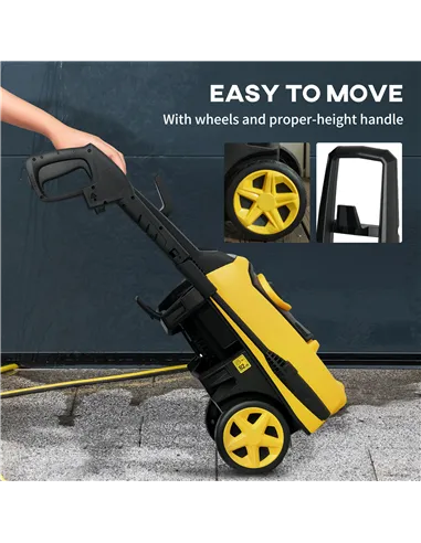 DURHAND 1800W High Pressure Washer, 150 Bar Pressure, 510 L/h Flow, High-Performance Portable Power Washer Jet Wash Cleaner with