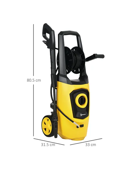DURHAND 1800W High Pressure Washer, 150 Bar Pressure, 510 L/h Flow, High-Performance Portable Power Washer Jet Wash Cleaner with
