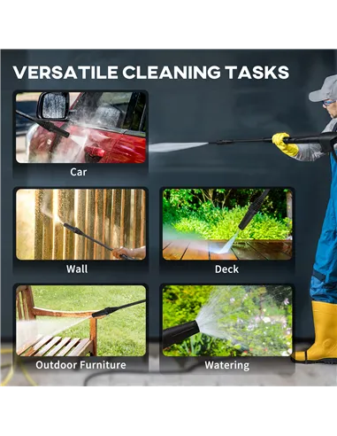 DURHAND 1800W High Pressure Washer, 150 Bar Pressure, 510 L/h Flow, High-Performance Portable Power Washer Jet Wash Cleaner with